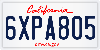 CA license plate 6XPA805