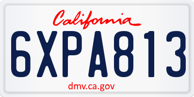 CA license plate 6XPA813