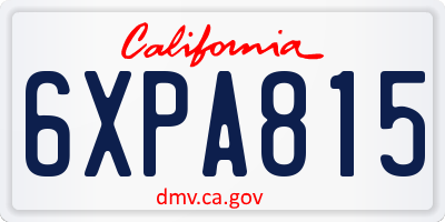 CA license plate 6XPA815