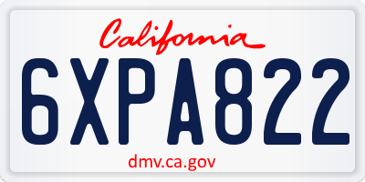 CA license plate 6XPA822