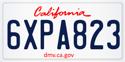 CA license plate 6XPA823