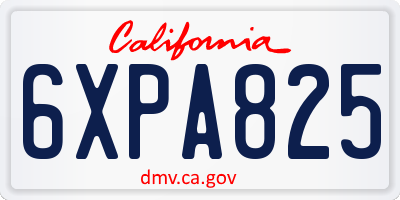 CA license plate 6XPA825