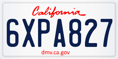 CA license plate 6XPA827