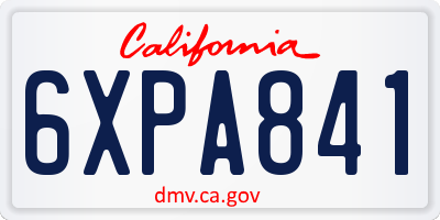 CA license plate 6XPA841
