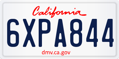 CA license plate 6XPA844