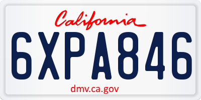 CA license plate 6XPA846