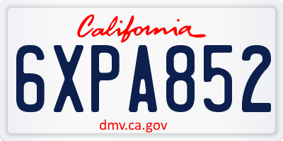 CA license plate 6XPA852