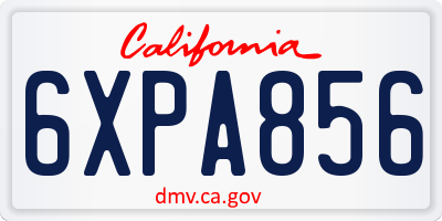 CA license plate 6XPA856