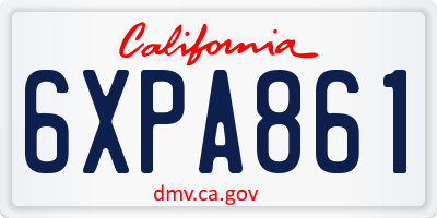 CA license plate 6XPA861