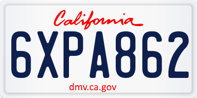 CA license plate 6XPA862