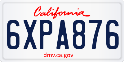 CA license plate 6XPA876