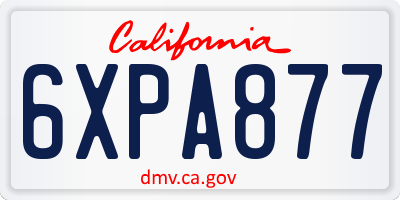 CA license plate 6XPA877