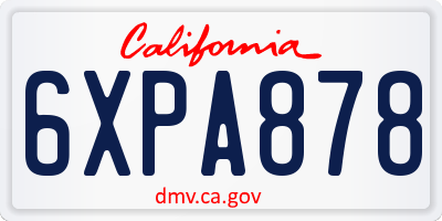 CA license plate 6XPA878