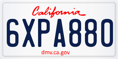 CA license plate 6XPA880