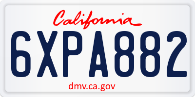 CA license plate 6XPA882