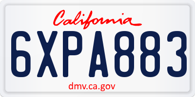 CA license plate 6XPA883