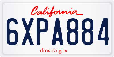 CA license plate 6XPA884