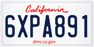 CA license plate 6XPA891