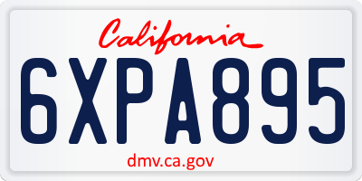 CA license plate 6XPA895