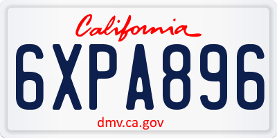 CA license plate 6XPA896