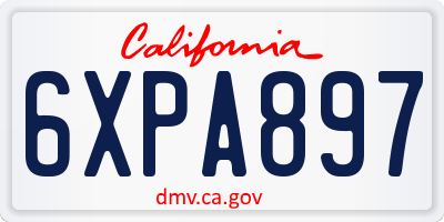CA license plate 6XPA897