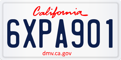 CA license plate 6XPA901