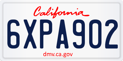 CA license plate 6XPA902