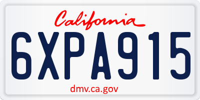 CA license plate 6XPA915