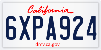 CA license plate 6XPA924