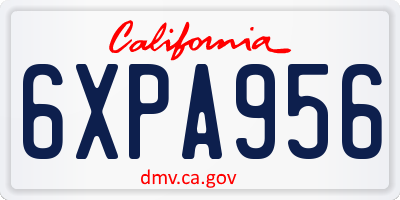CA license plate 6XPA956