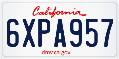 CA license plate 6XPA957