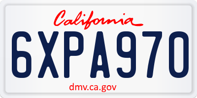 CA license plate 6XPA970