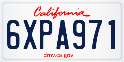 CA license plate 6XPA971