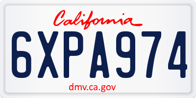 CA license plate 6XPA974