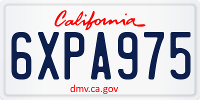 CA license plate 6XPA975