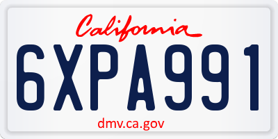 CA license plate 6XPA991
