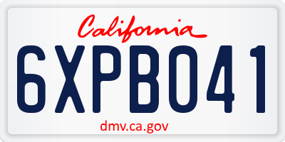 CA license plate 6XPB041