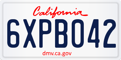 CA license plate 6XPB042