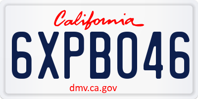 CA license plate 6XPB046