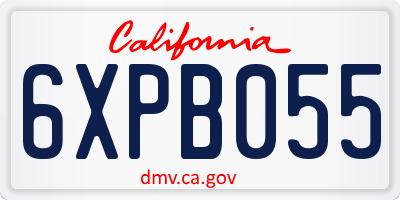 CA license plate 6XPB055