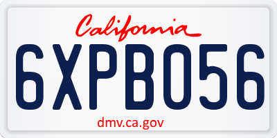 CA license plate 6XPB056