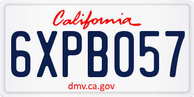 CA license plate 6XPB057