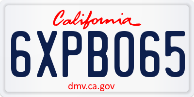 CA license plate 6XPB065