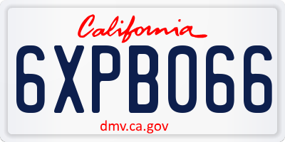 CA license plate 6XPB066
