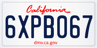 CA license plate 6XPB067