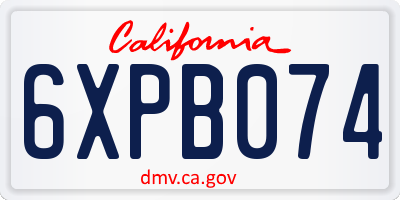 CA license plate 6XPB074