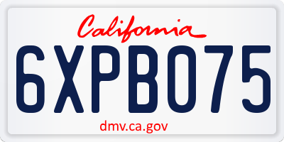 CA license plate 6XPB075