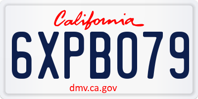 CA license plate 6XPB079