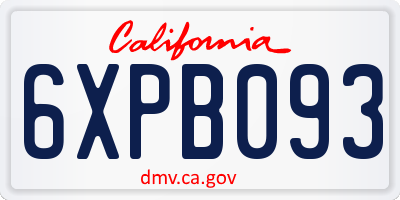 CA license plate 6XPB093