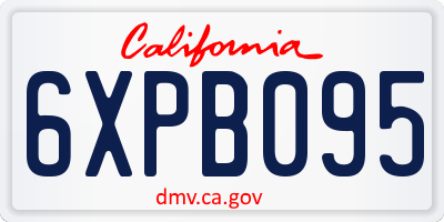 CA license plate 6XPB095